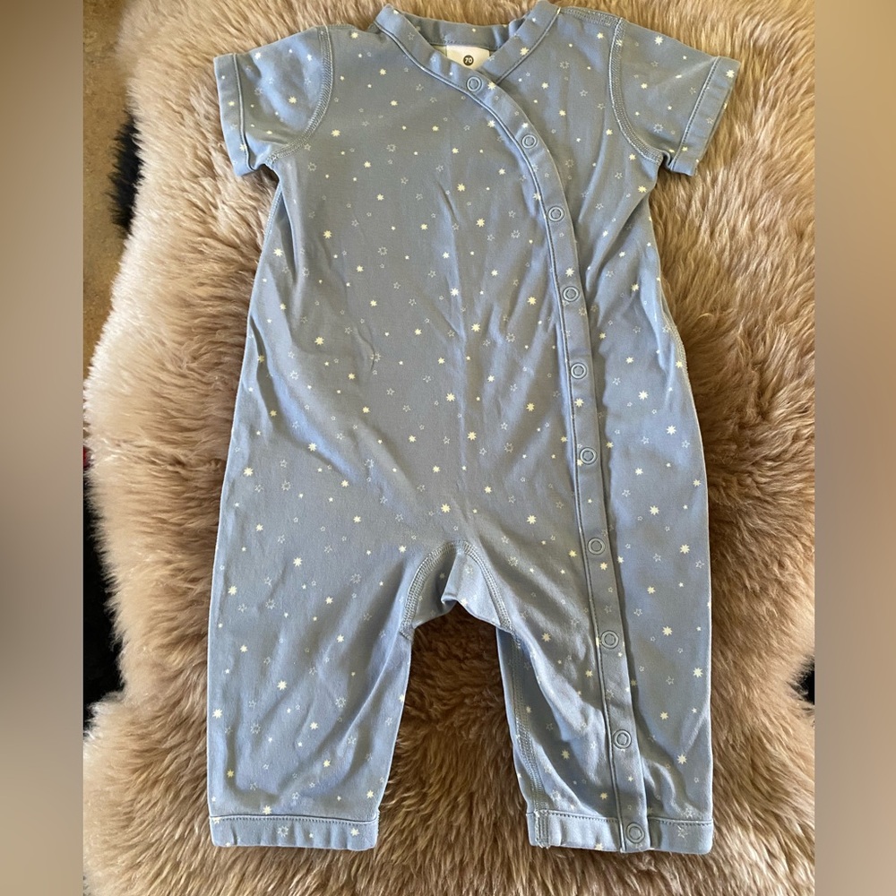 Hanna Andersson Blue Star One Piece Organic Pima Cotton Size 70